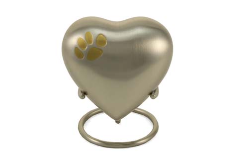 Keepsake Heart- Single Paw Pewter Image