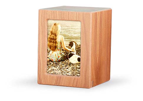 Wood Photo Urn-- Natural Image