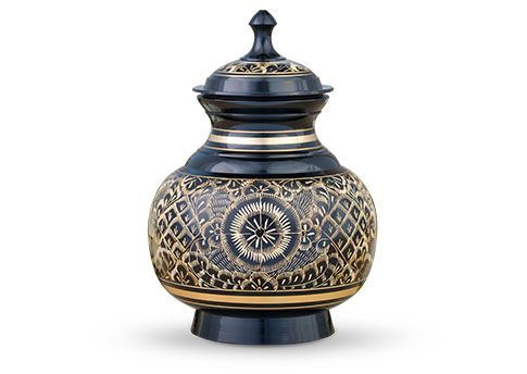 Elegantly Etched Urn - Black Image