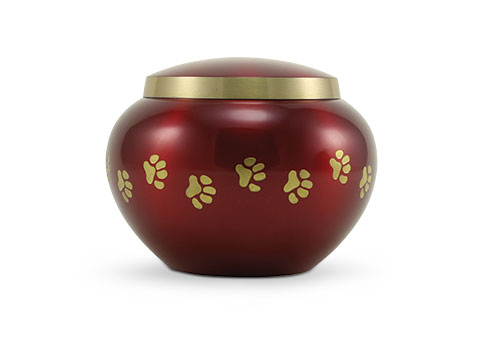 Odyssey Paw Print Urn - Crimson Image